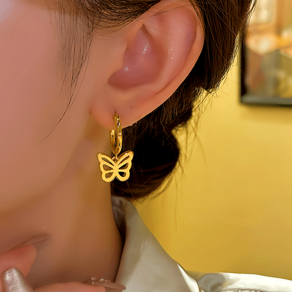 14K Gold-plated Elegant Butterfly Earrings