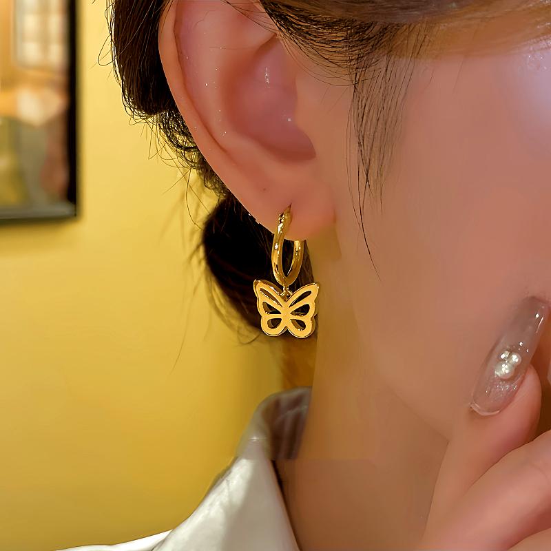 14K Gold-plated Elegant Butterfly Earrings