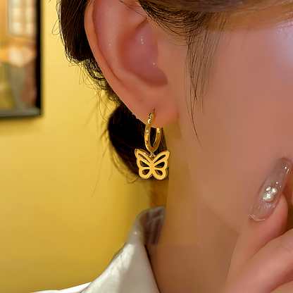 14K Gold-plated Elegant Butterfly Earrings