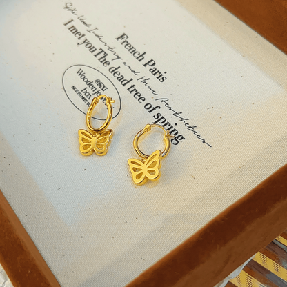 14K Gold-plated Elegant Butterfly Earrings