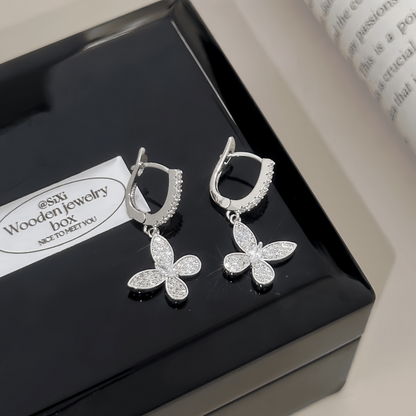 14K Gold-plated Elegant Butterfly Pendant Earrings