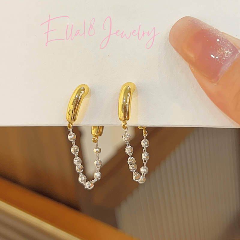 14K Gold-plated Elegant Chain Tassel Earrings