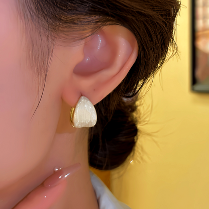 14K Gold-plated Elegant Double-Siide Water Drop Earrings