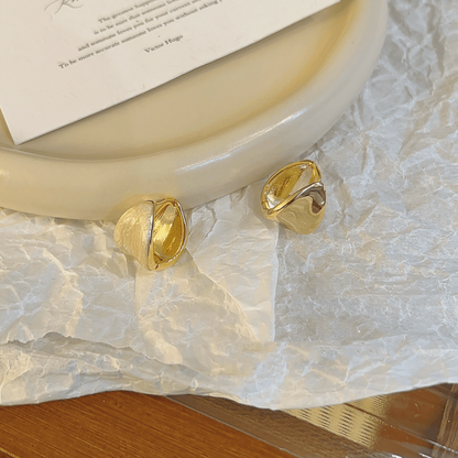 14K Gold-plated Elegant Double-Siide Water Drop Earrings