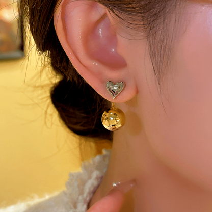 14K Gold-plated Elegant Heart-Design Earrings