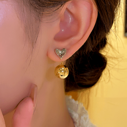 14K Gold-plated Elegant Heart-Design Earrings