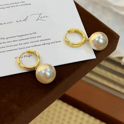14K Gold-plated Elegant Pearl Earrings