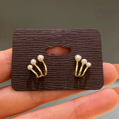 14K Gold-plated Elegant Pearl Studs
