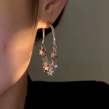 14K Gold-plated Elegant Star Tassel Earrings