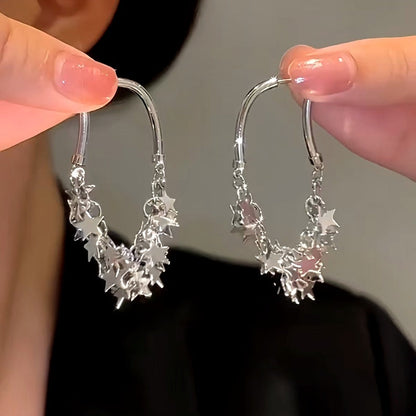 14K Gold-plated Elegant Star Tassel Earrings