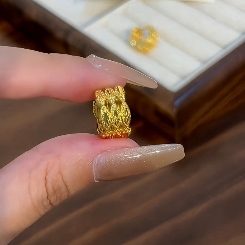 14K Gold-plated Elegant Three-Layer Hoop Earrings