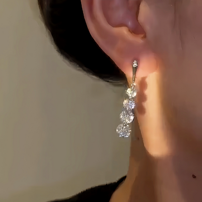 14K Gold-plated Elegant Zircon Drop Earrings