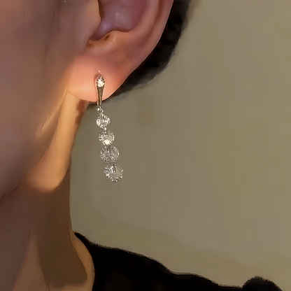 14K Gold-plated Elegant Zircon Drop Earrings