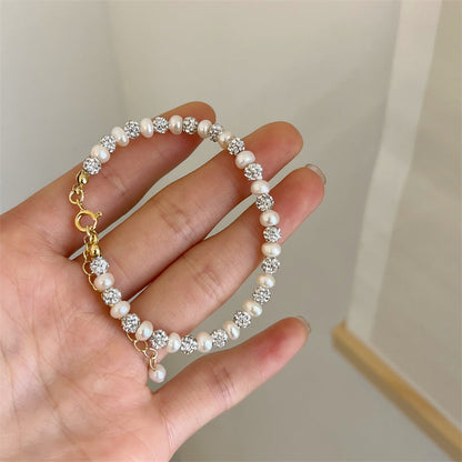 14K Gold-plated Exquisite Pearl Diamond Bracelets