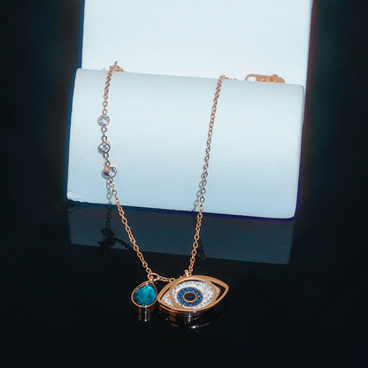 14K Gold-plated Exquisite Zircon Dream Blue Angel Eye Bracelet