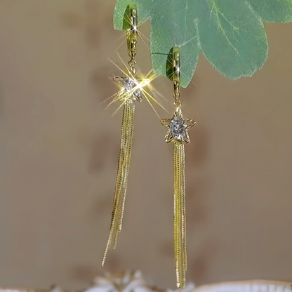 14K Gold-plated Five-Pointed Star Earrings