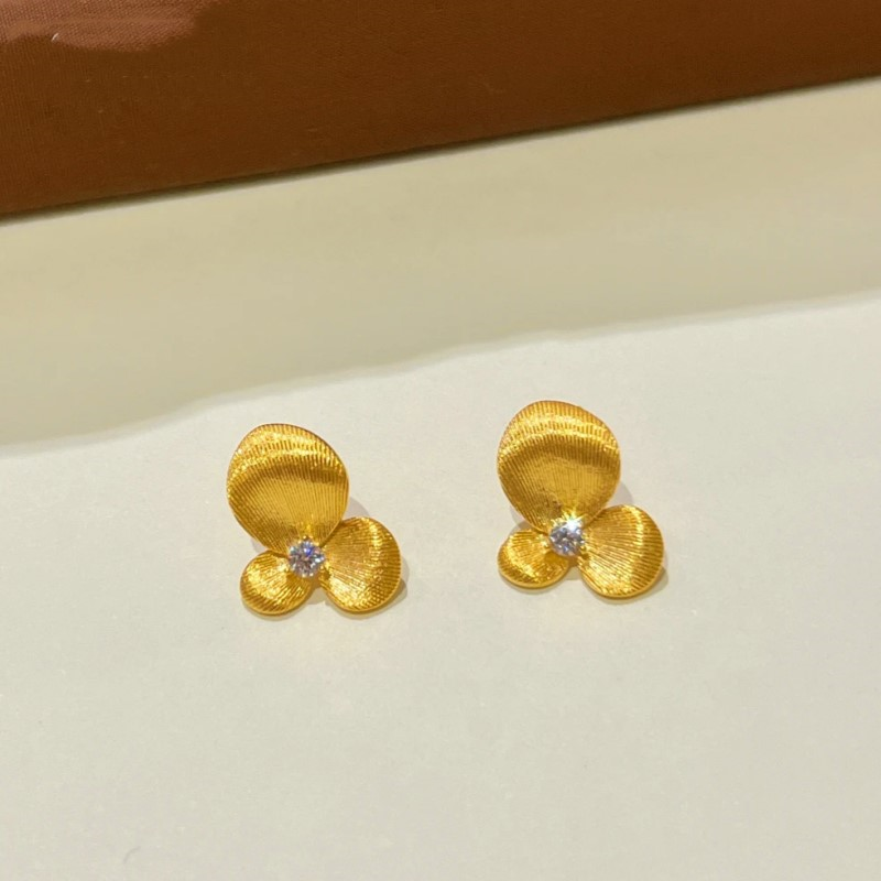 14K Gold-plated Flower Stud Earrings