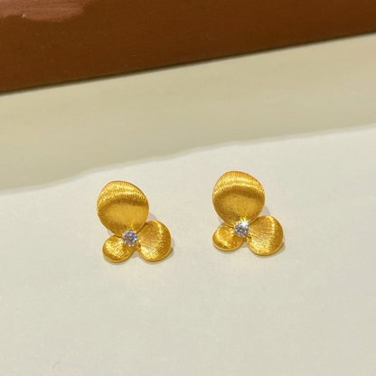 14K Gold-plated Flower Stud Earrings
