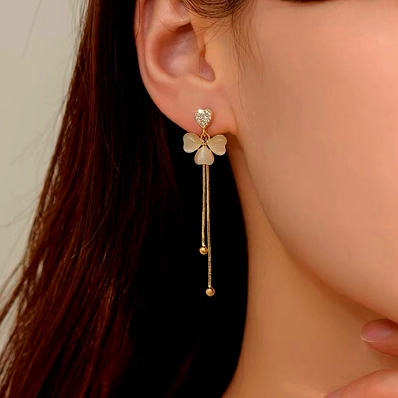 14K Gold-plated Four-Leaf Clover Earrings