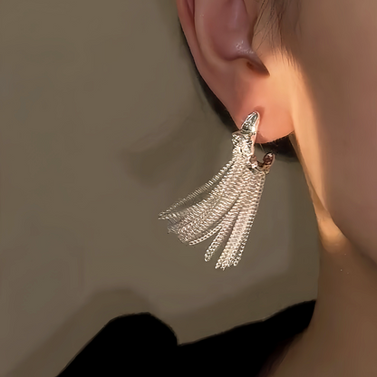 14K Gold-plated Geometric Tassel Earrings