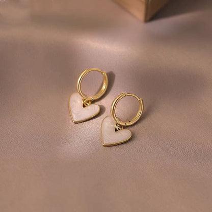 14K Gold-plated Heart-Design Earrings
