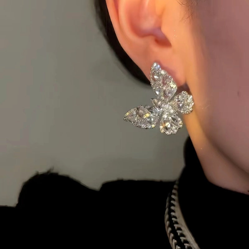 14K Gold-plated Luxury Zircon Butterfly Earrings