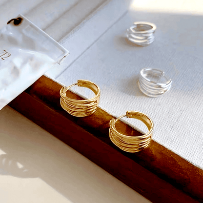 14K Gold-plated Multi-Layer Hopp Earrings