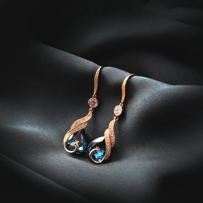 14K Gold-plated Phoenix Crystal Earrings