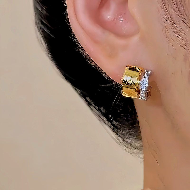 14K Gold-plated Silver-Gold Stud Earrings