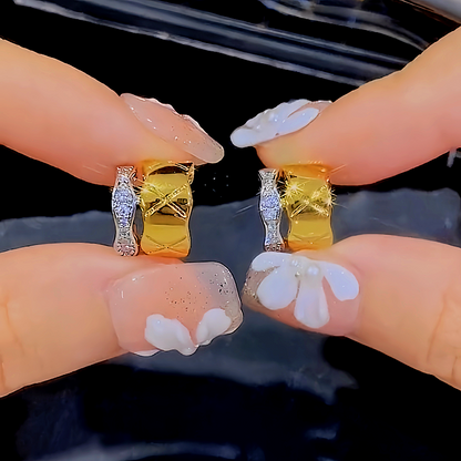14K Gold-plated Silver-Gold Stud Earrings