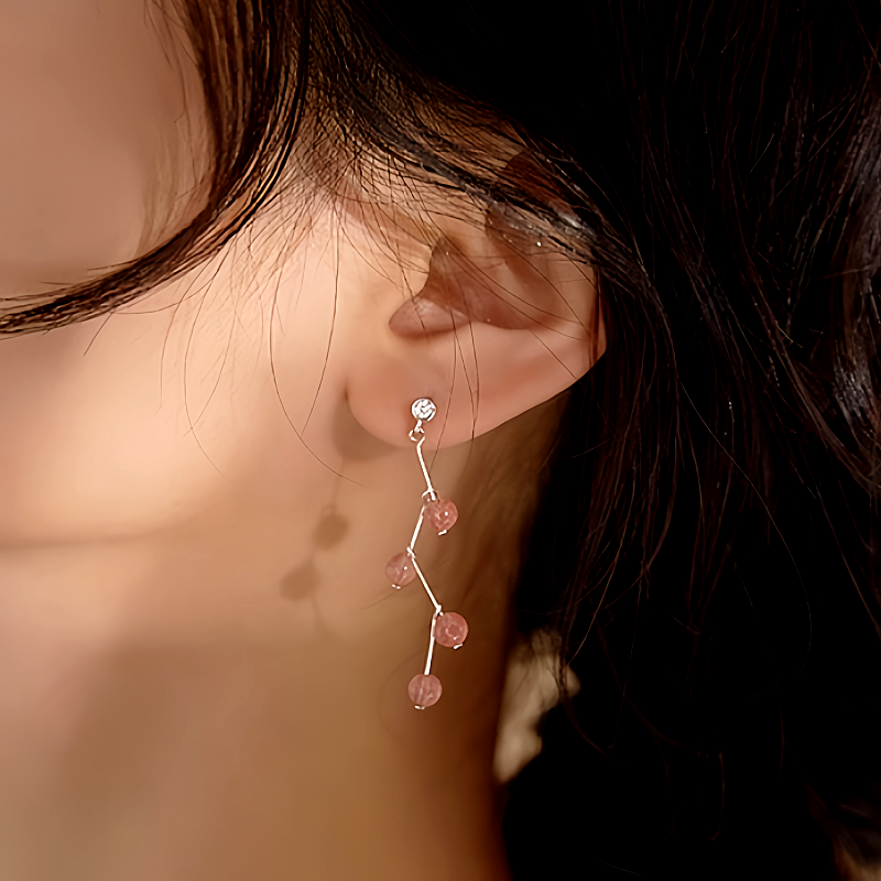 14K Gold-plated Strawberry Crystal Earrings