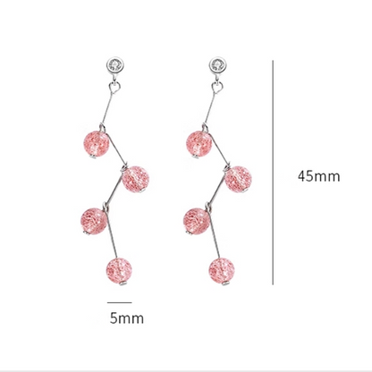 14K Gold-plated Strawberry Crystal Earrings