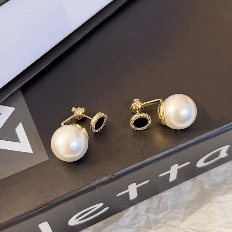 14K Gold-plated Two-Piece Bead Earrings