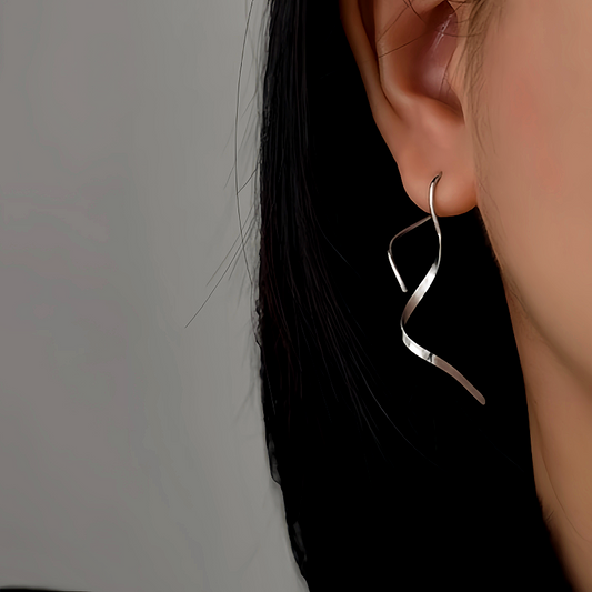 14K Gold-plated Wavy Threader Earrings