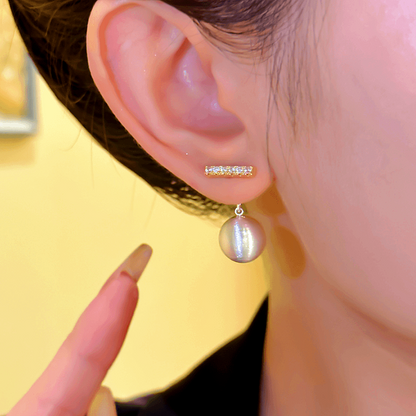 14K Gold-plated Zircon Brushed Earrings