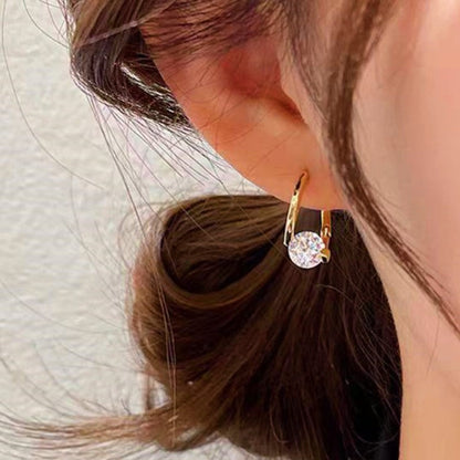 14K Gold-plated Zircon Drop Earrings