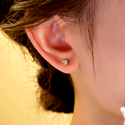 14K Gold-plated Zircon Front And Back Earrings