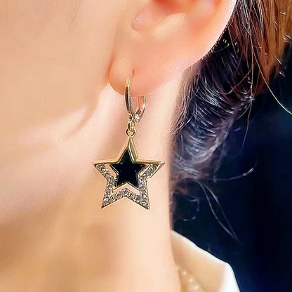 14K Gold-plated Zircon Star Earrings