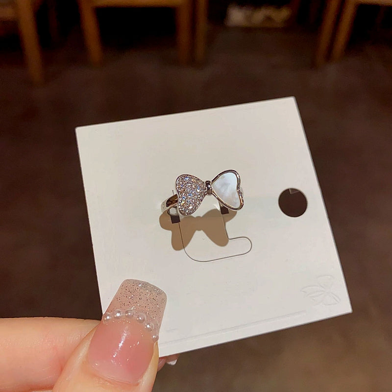 14K Gold Plated Adjustable Zircon Bling Shell Rings