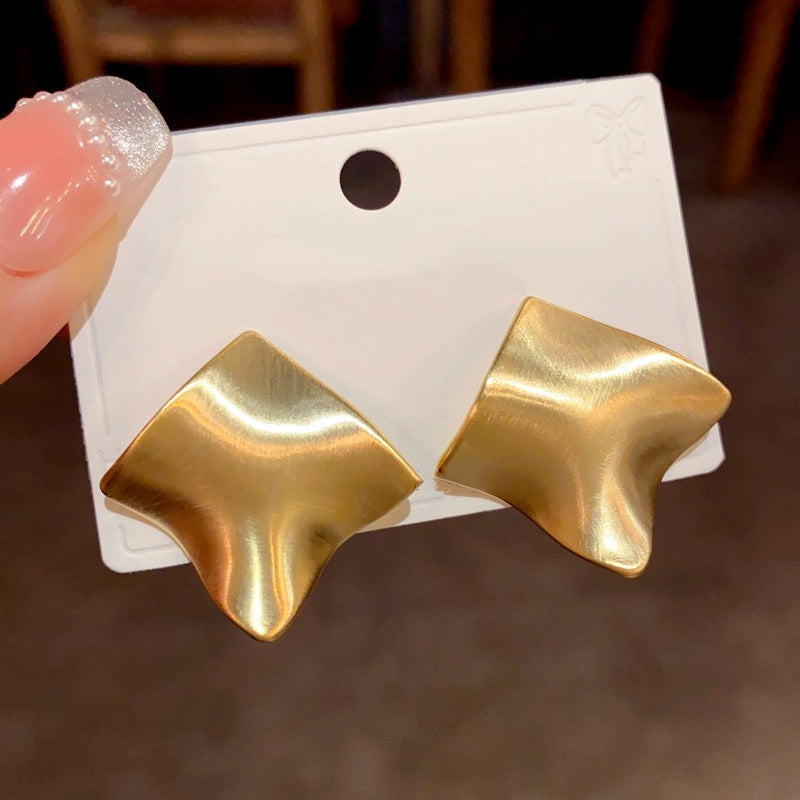 14K Gold Plated Brushed Earrings