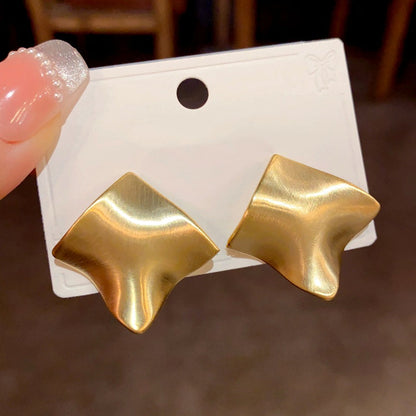 14K Gold Plated Brushed Earrings