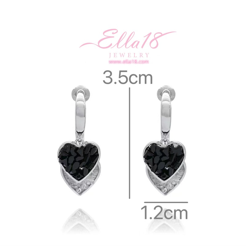 14K Gold Plated Crystal Double-Heart Earrings
