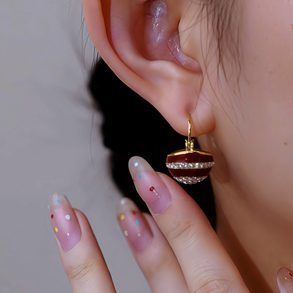 14K Gold Plated Diamond Basket Earrings