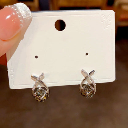 14K Gold Plated Diamond Stud Earrings