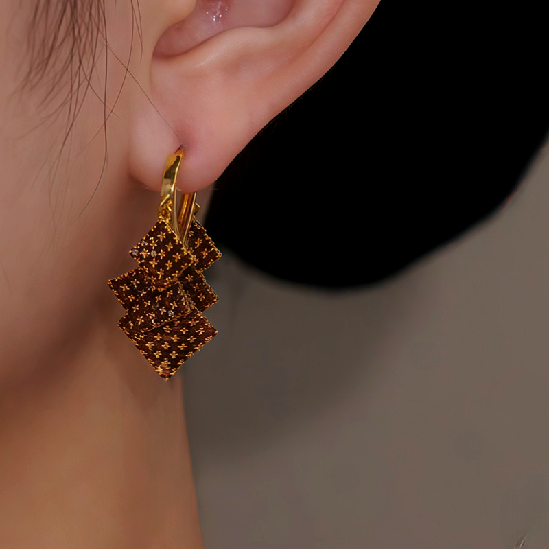 14K Gold Plated Diamond Tassel Earrings
