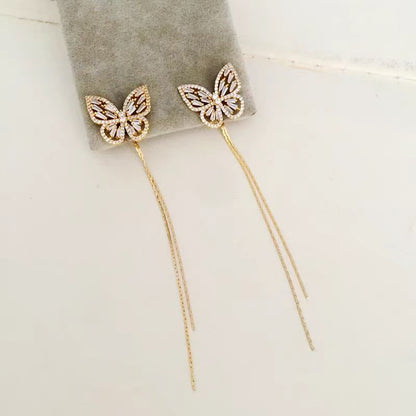 14K Gold Plated Elegant Butterfly Earrings
