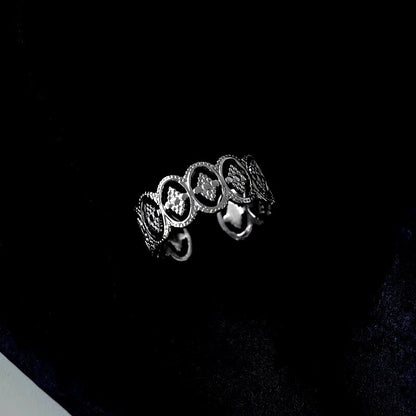 14K Gold Plated Hollow Pattern Adjustable Open Rings