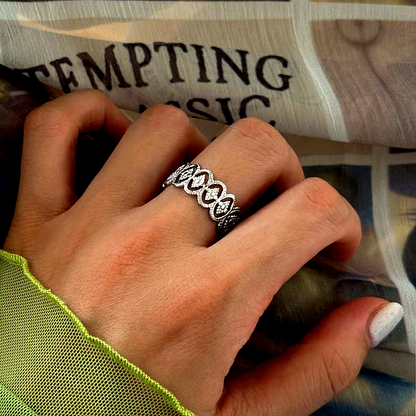 14K Gold Plated Hollow Pattern Adjustable Open Rings
