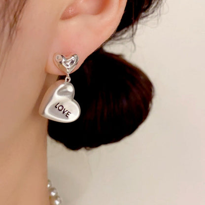 14K Gold Plated Love Letter Heart Earrings