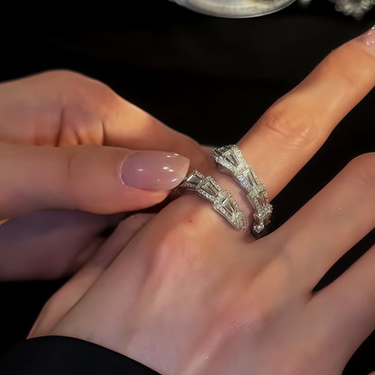 14K Gold Plated Zircon Snake Adjustable Rings